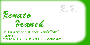 renato hranek business card